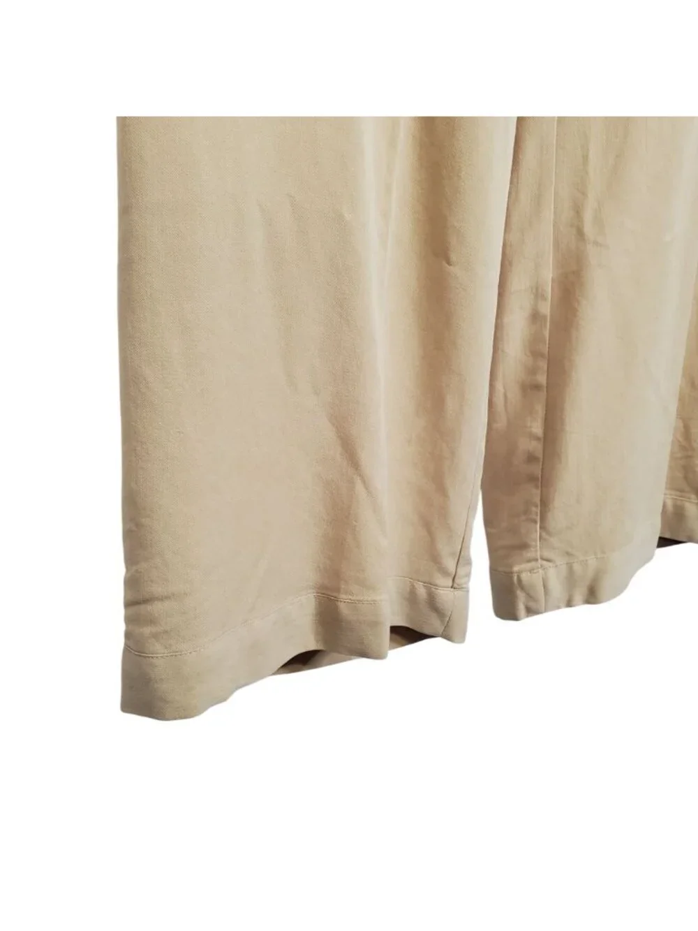 Soft Surroundings Sz L Pants Tencel Wide Leg Light Pull On Flowy Relaxed Beige - Picture 8 of 9